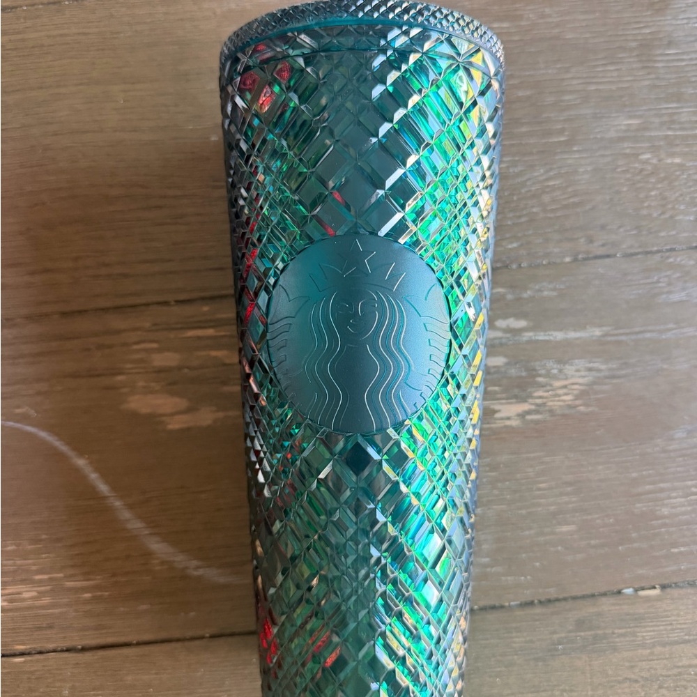 Starbucks Iridescent Teal Green Diamond Tumbler